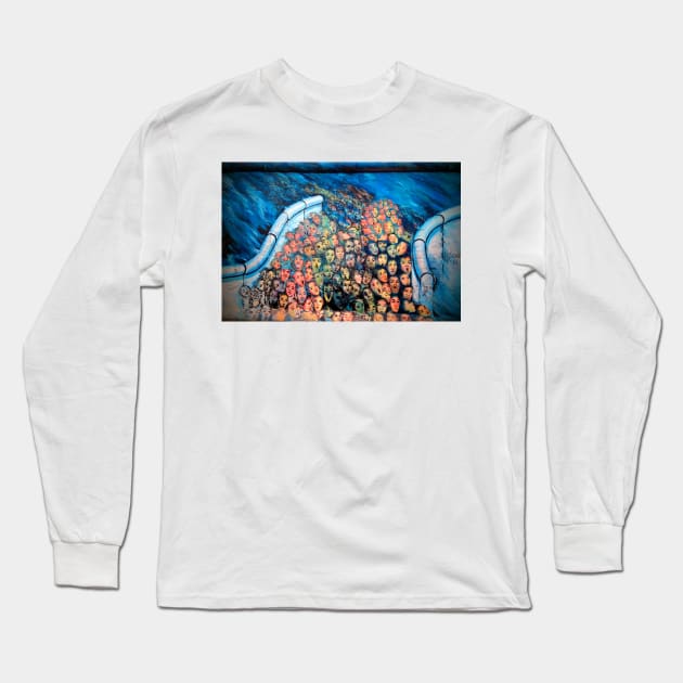 Berlin Wall Graffiti Artwork Street Art Germany Long Sleeve T-Shirt by Andy Evans Photos